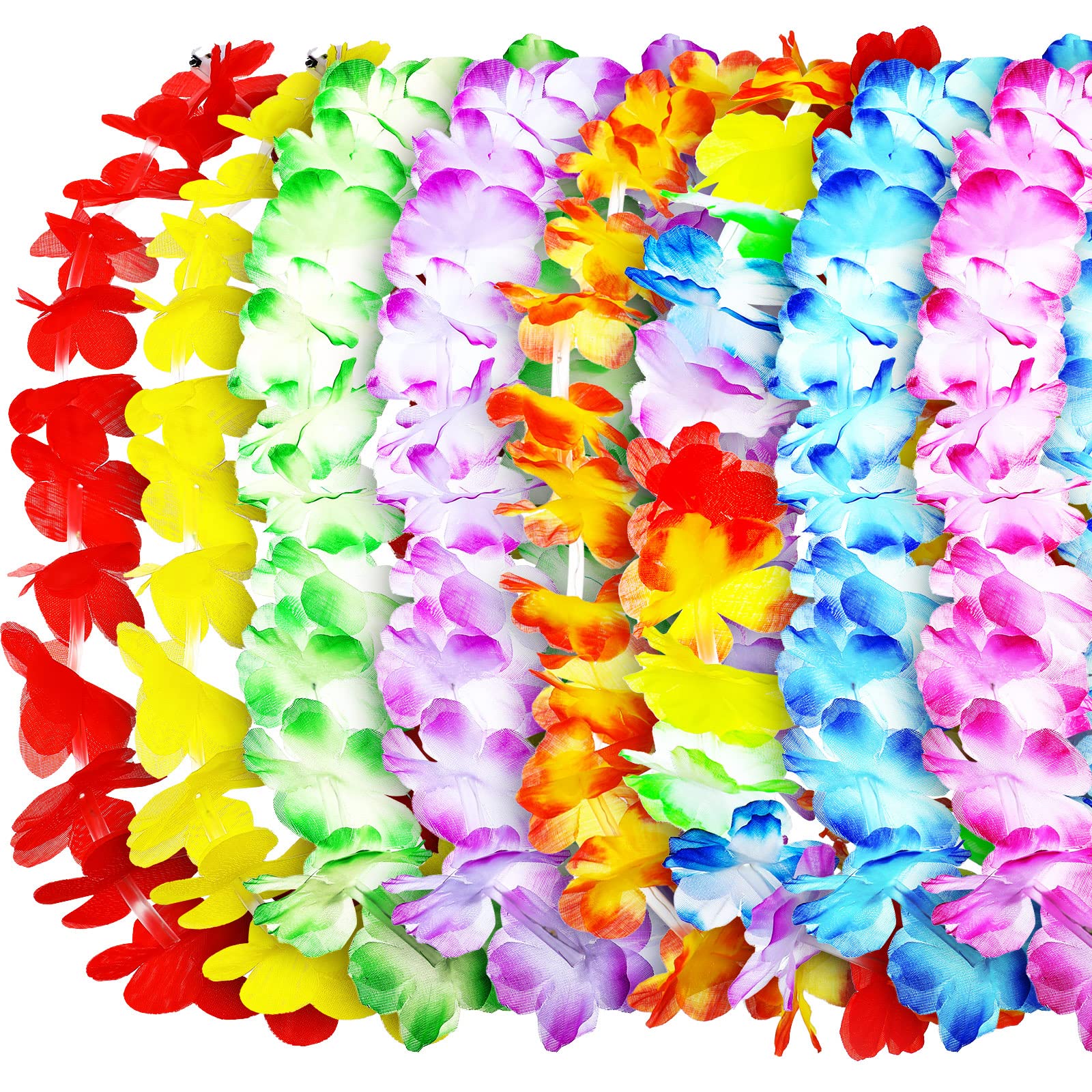 Giegxin LED Hawaiian lei showing color options for tropical parties