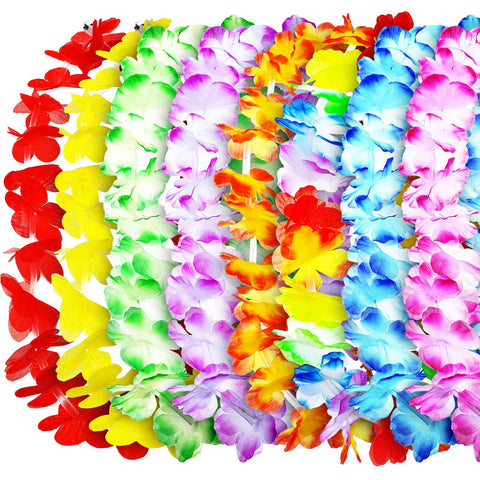 Giegxin LED Hawaiian lei showing color options for tropical parties