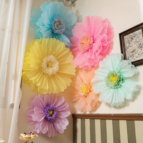 Giegxin pastel giant paper flower 31-5 inch creates bold wall drama.