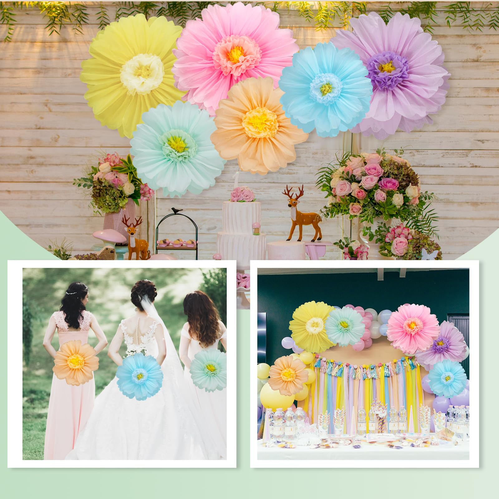 Giegxin pastel giant flowers create memorable centerpieces in vases.