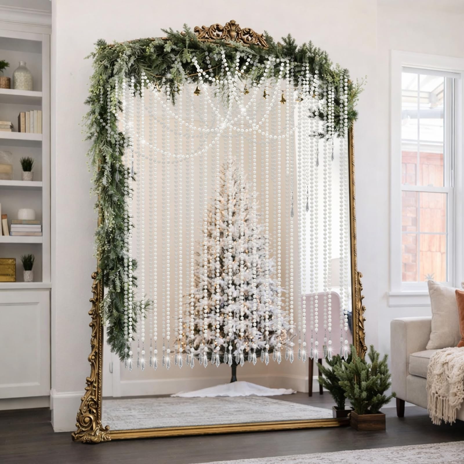 Giegxin pearl crystal garland complements home decor with classic charm