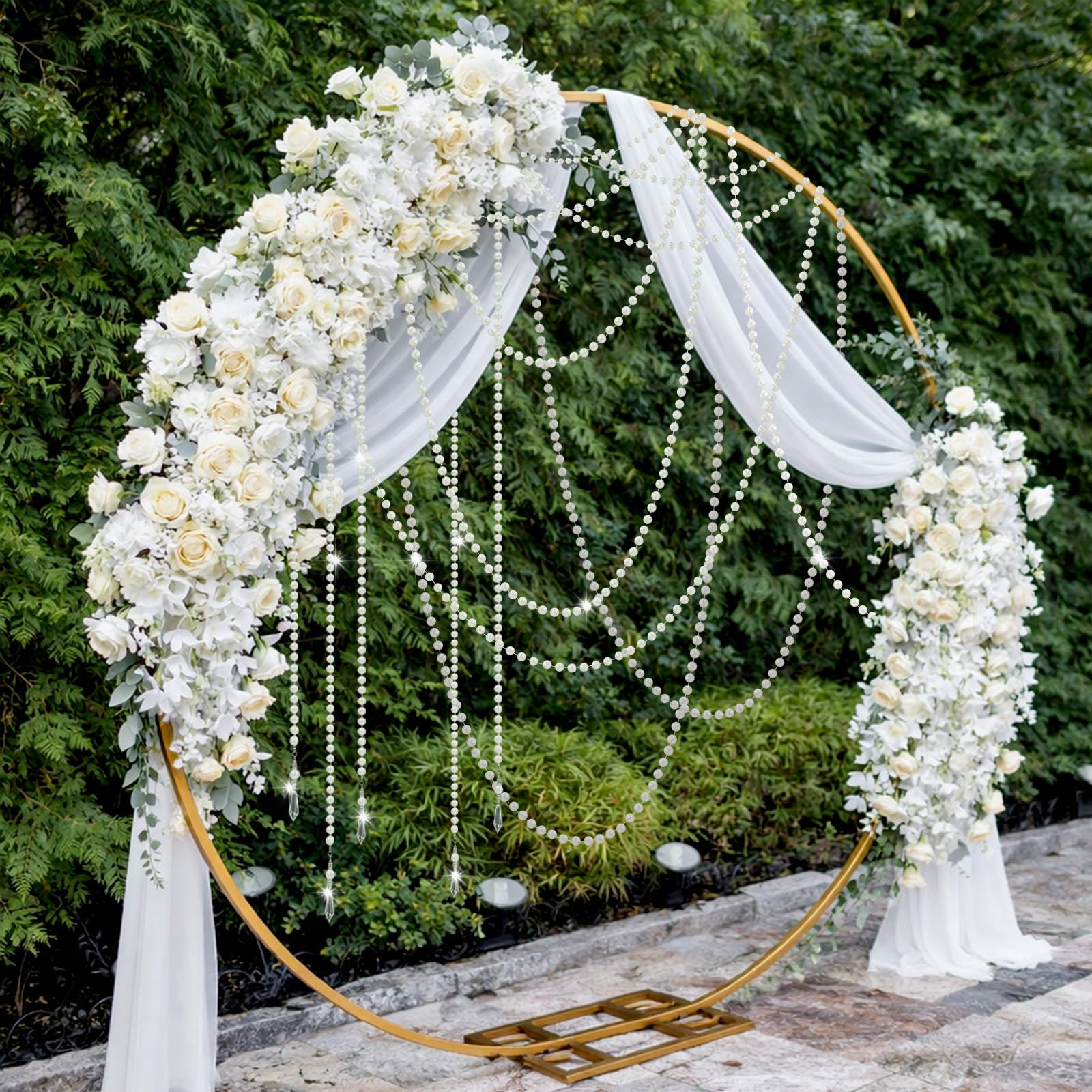 Giegxin pearl crystal garland adds wedding sparkle and lush depth to decor