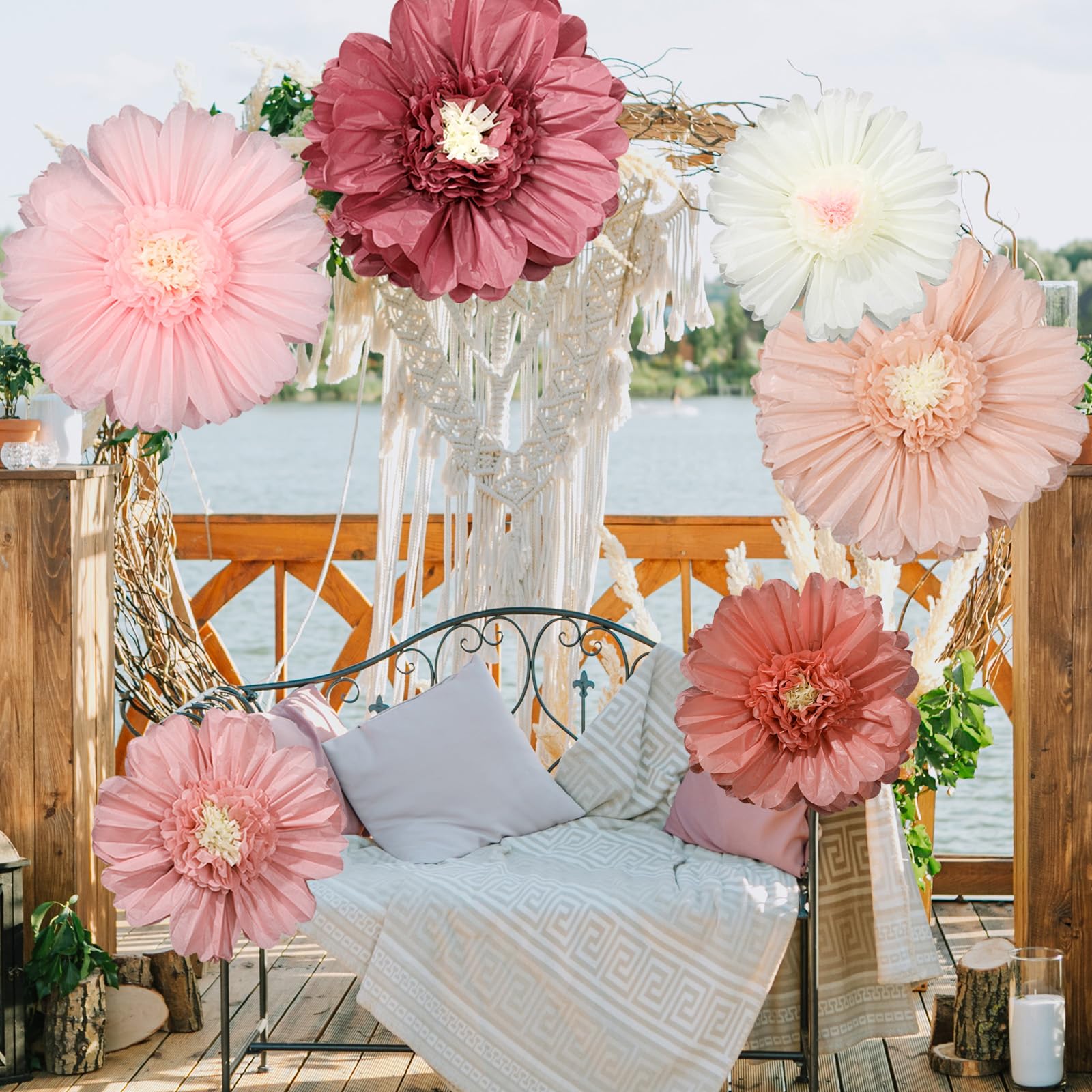 Giegxin pink giant paper flower centerpiece idea for a tablescape