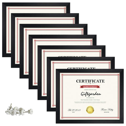 Giftgarden 8.5x11 certificate frame set with seven frames for diplomas.