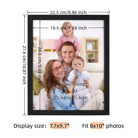 Giftgarden 8x10 frame back clips show simple 3-step setup for quick photo changes.