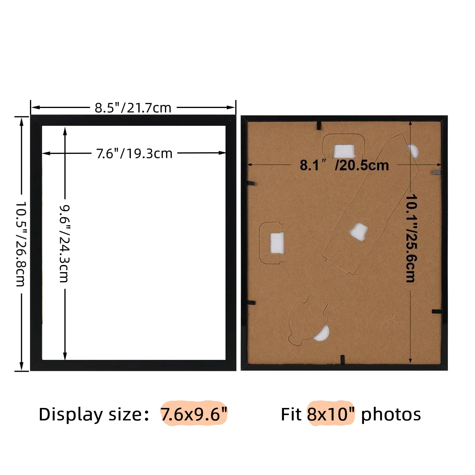 Giftgarden 8x10 frame with protective film safeguarding corners during transit.