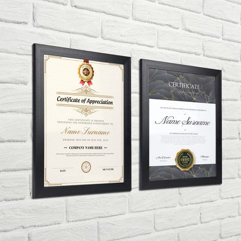 Giftgarden black 8.5x11 frame set of 12 for awards and diplomas on walls