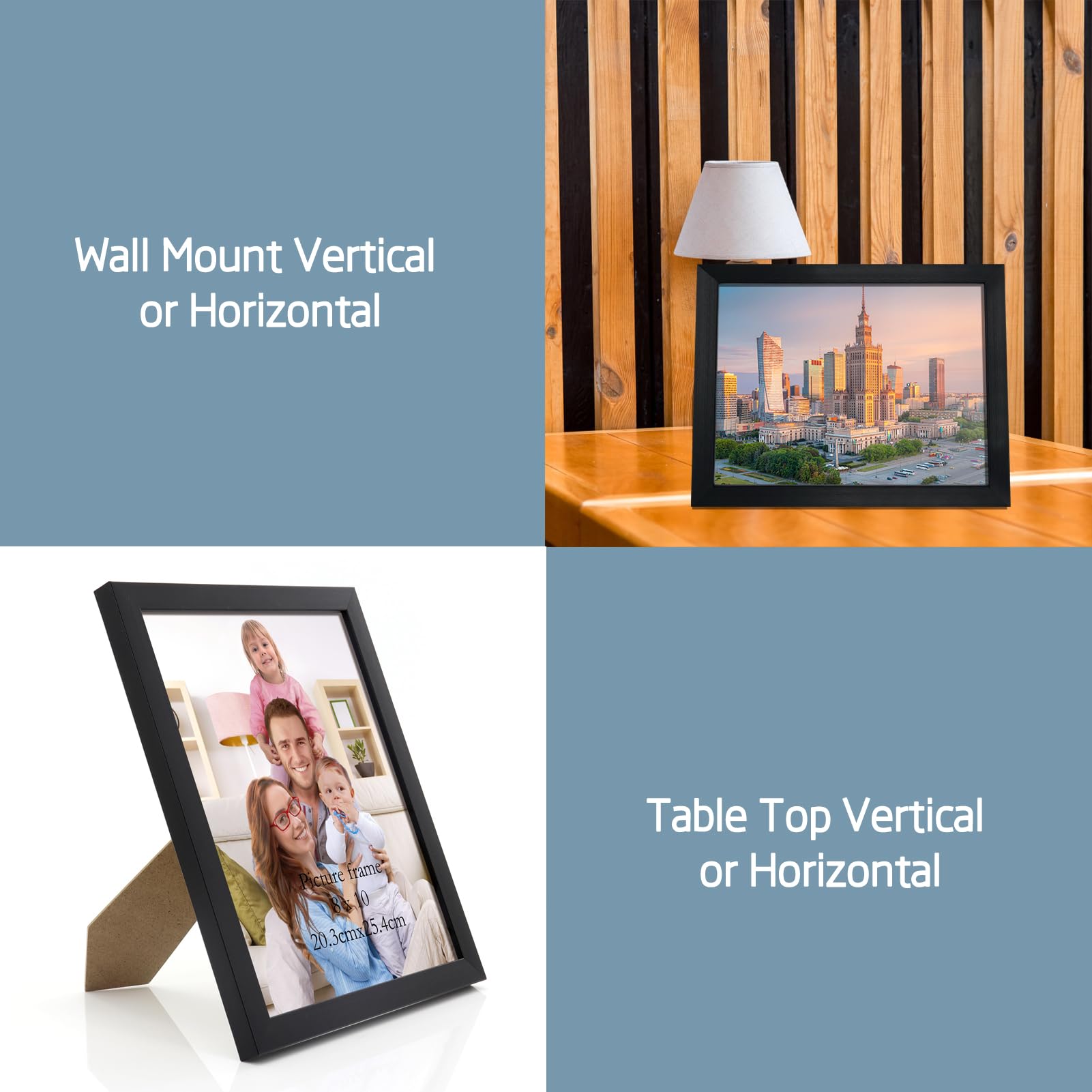 Giftgarden black 8x10 frame lightweight polystyrene is safe.