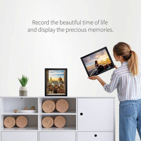Giftgarden black 8x10 frame wall brackets for easy hanging.