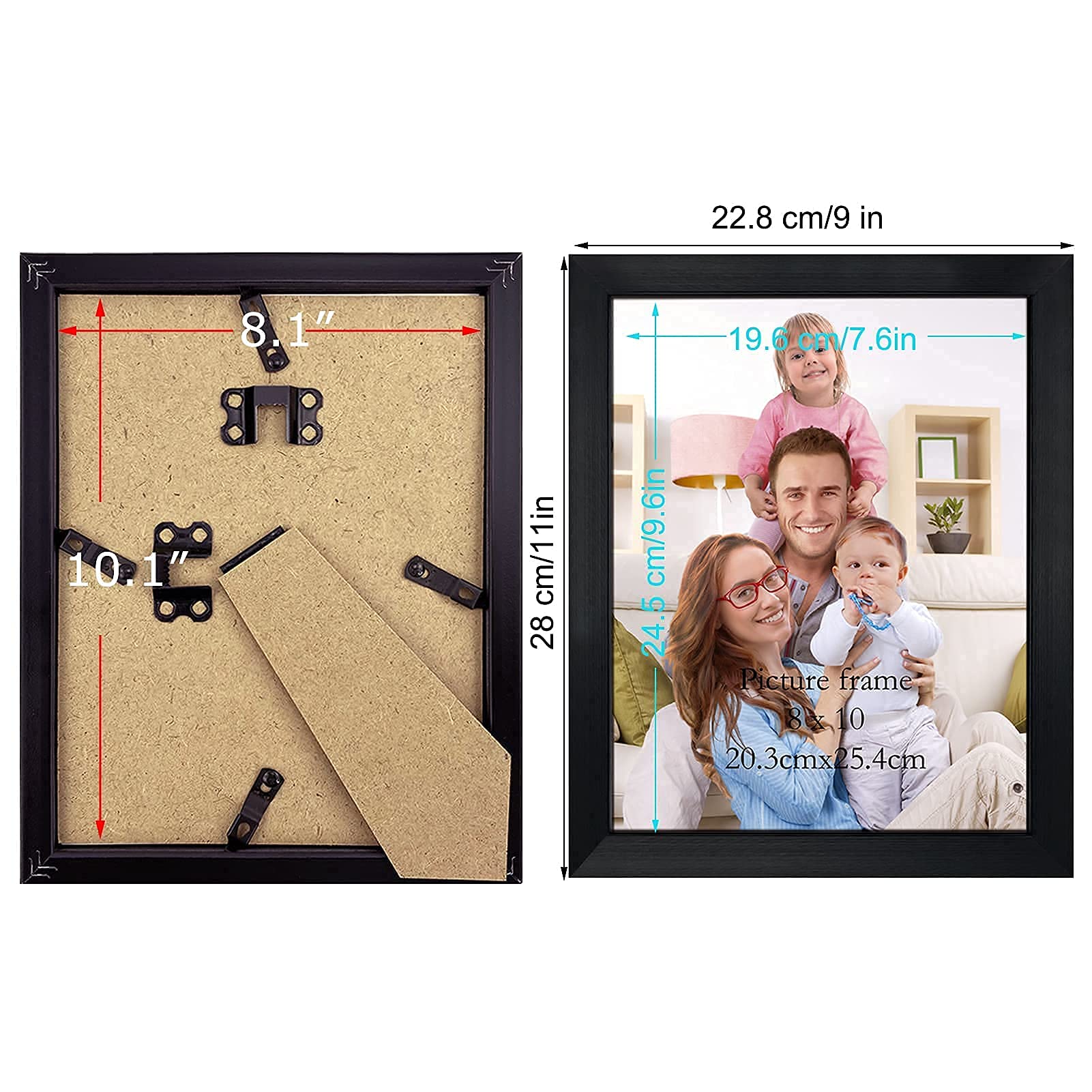 Giftgarden black 8x10 frame woodgrain texture adds timeless elegance.