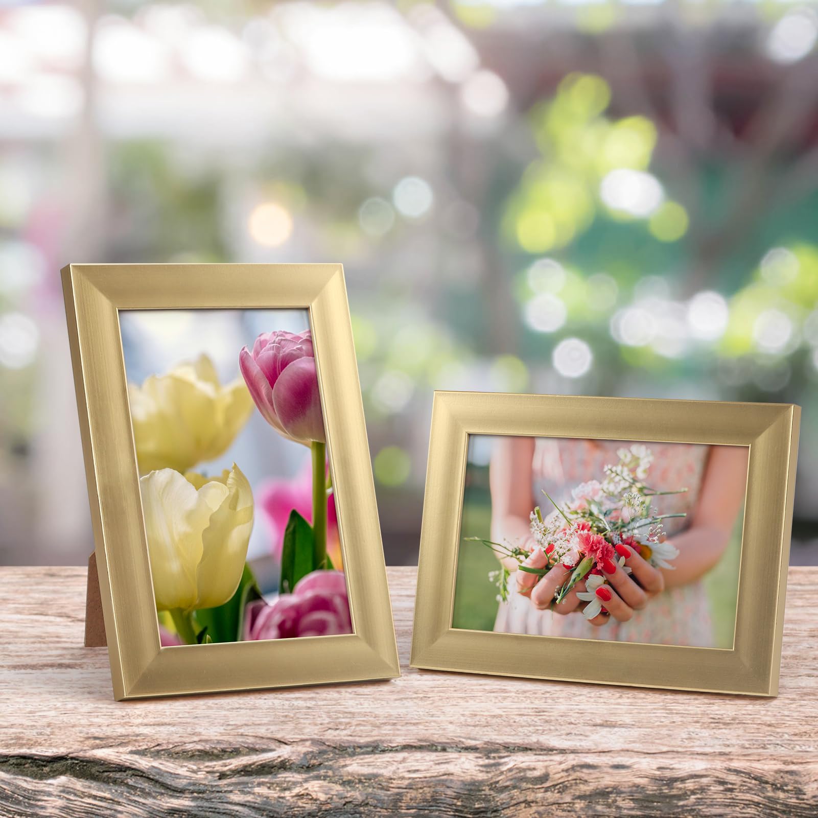 Giftgarden gold 4x6 frame back with rotary clips for easy photo swaps.