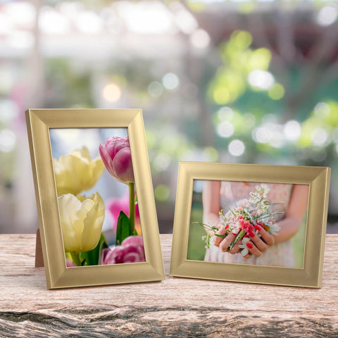 Giftgarden gold 4x6 frame back with rotary clips for easy photo swaps.