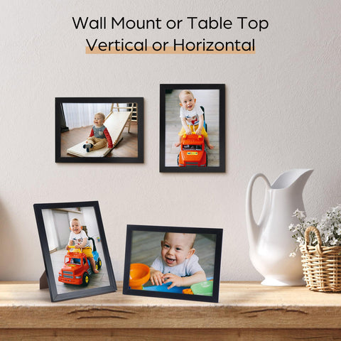 Giftgarden lightweight frames with clear plexiglass protect photos from dust.