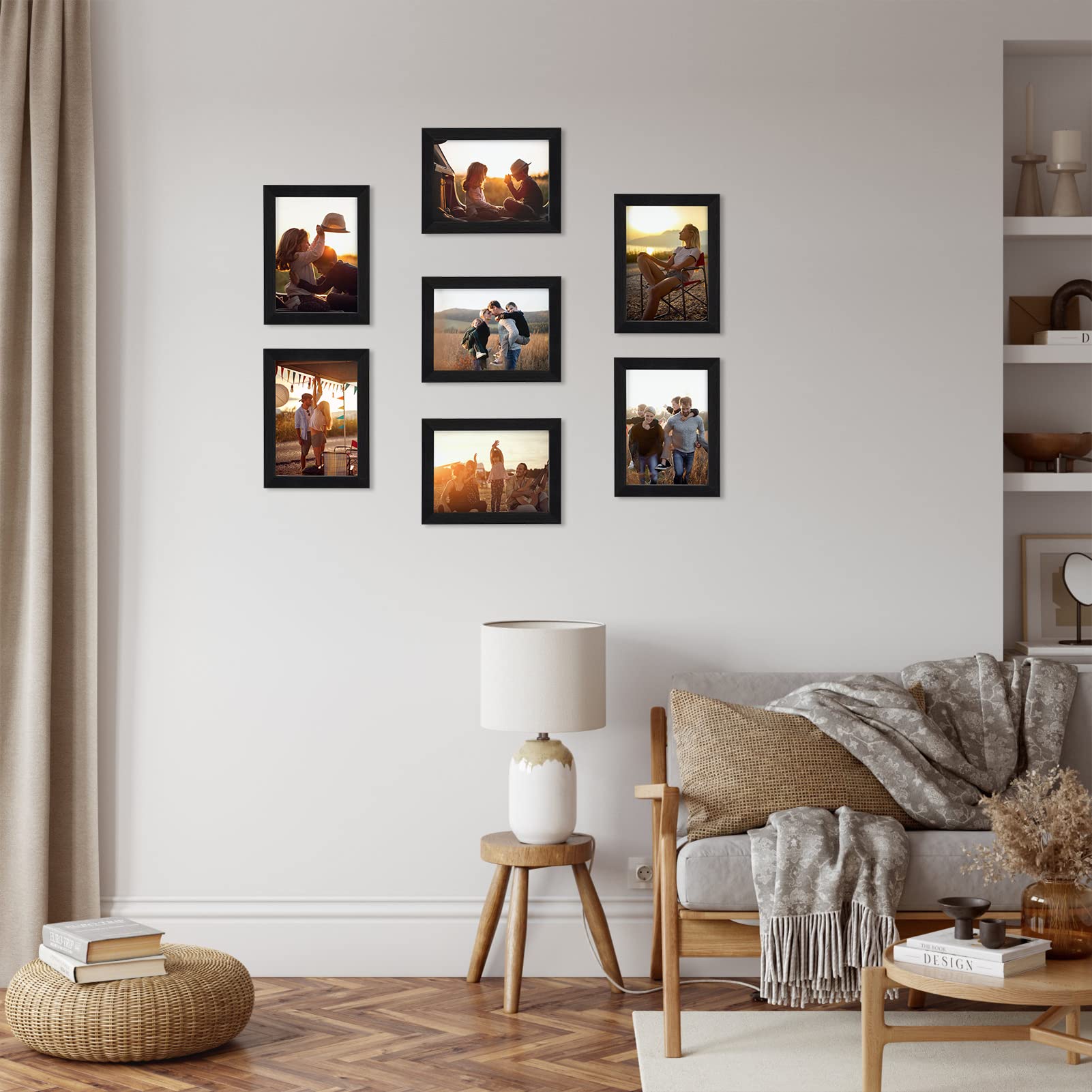 Giftgarden 5x7 black frame bulk pack showing front protection glass.
