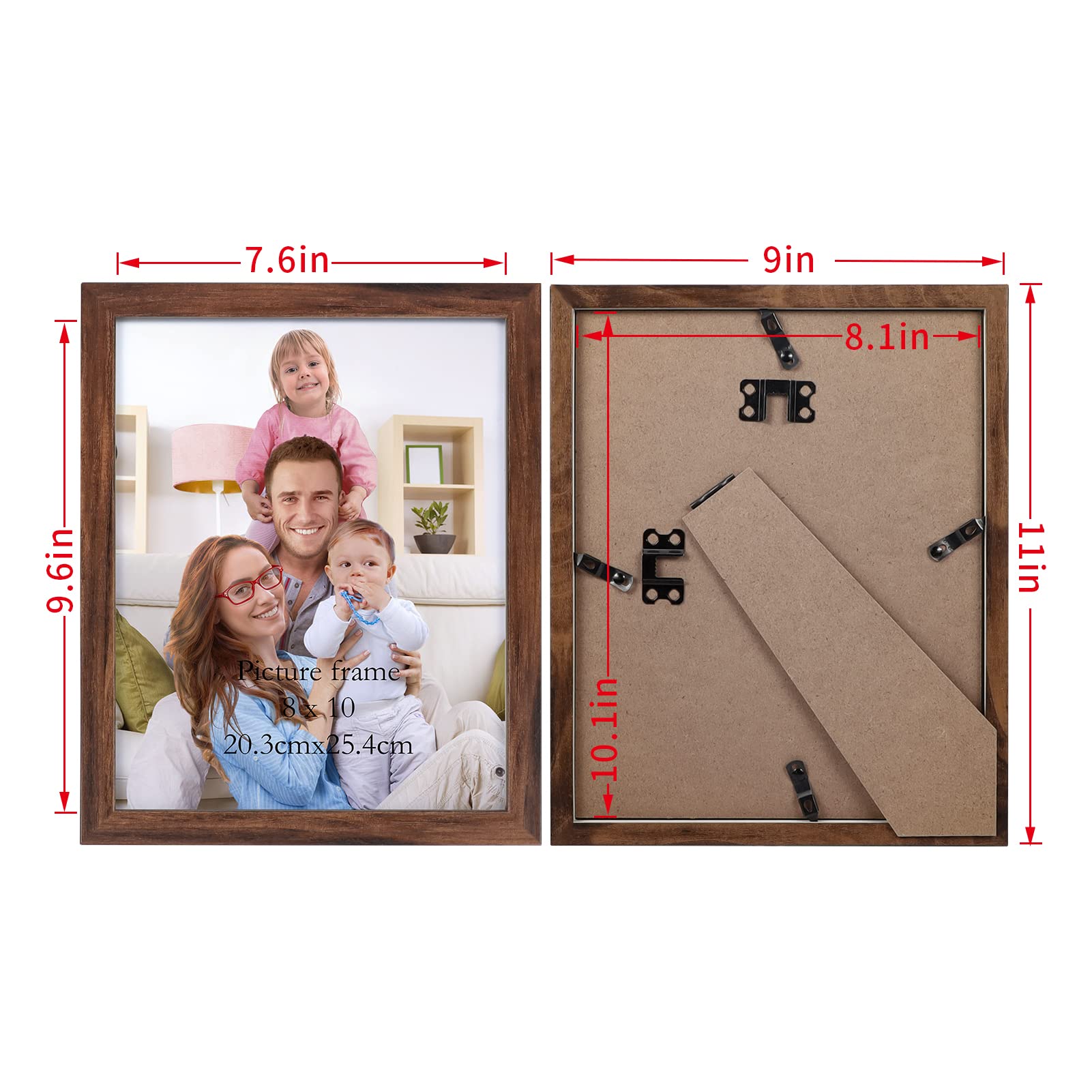 Giftgarden rustic frame back shows rotary clips for easy photo swaps.