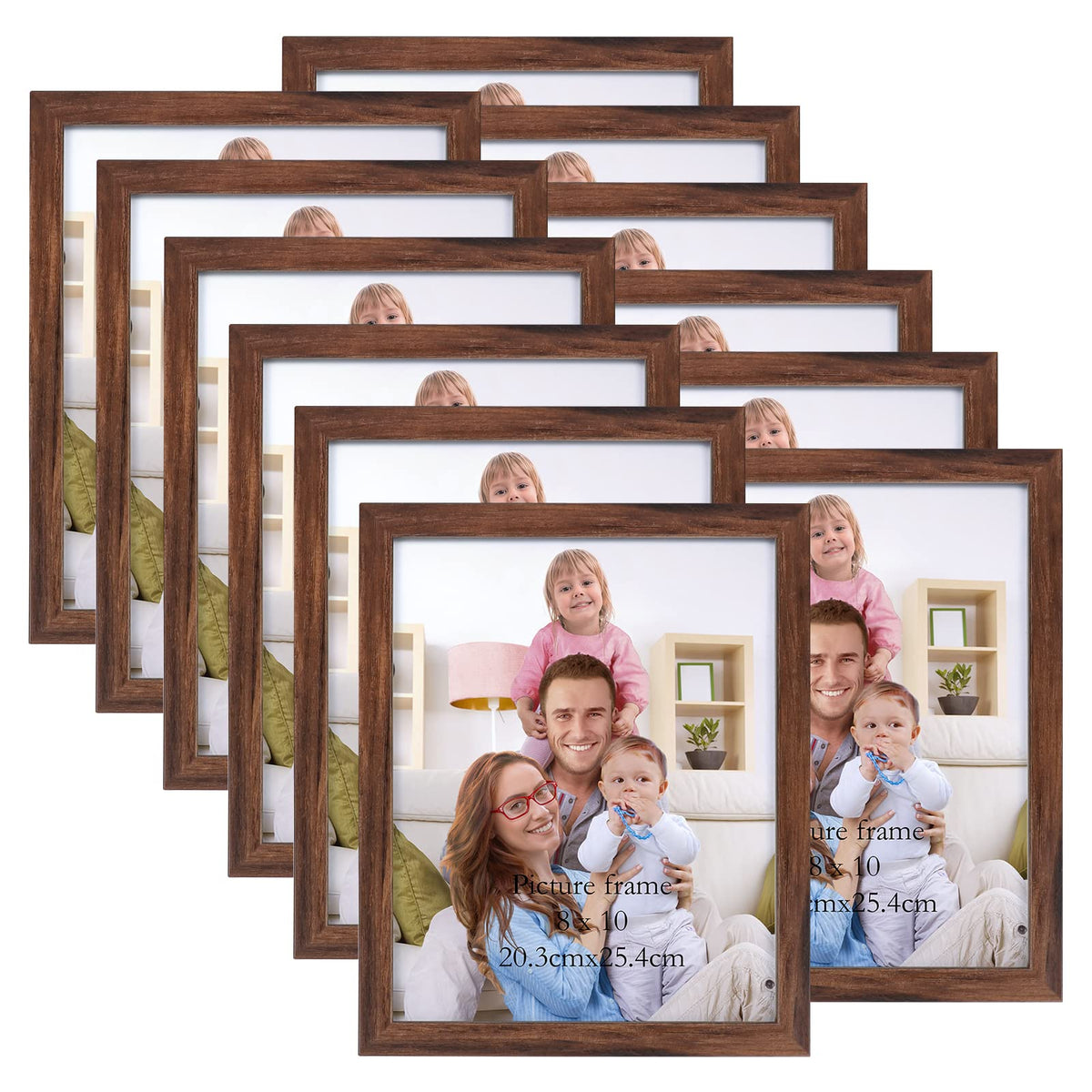 Giftgarden rustic 8x10 frame front view for elegant wall and desk display.