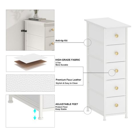 GiftGo Narrow Dresser Cabinet assembly image illustrating quick setup