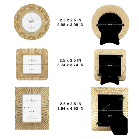 GIFTY GIFTY Classic Gold square mini frame elevates desk decor.
