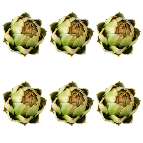 GiftYou artichokes 6-pack in vibrant green for kitchen decor and display.