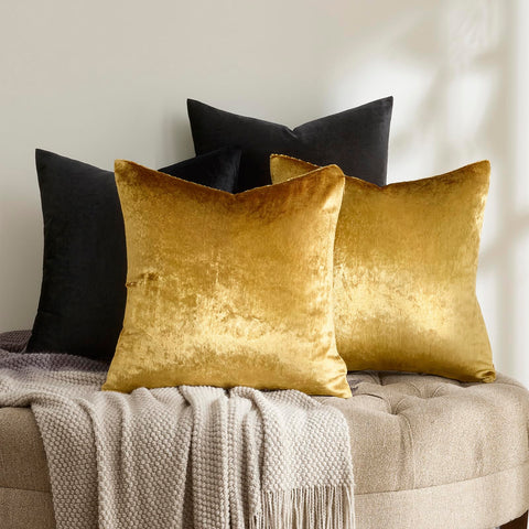 GIGIZAZA black velvet pillow cover creates modern contrast on a chair.