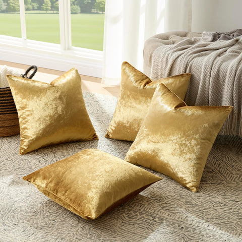 GIGIZAZA luxury pillow cover in gold tone enhances any couch