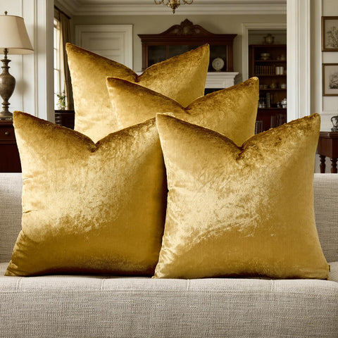 GIGIZAZA velvet gold pillow cover 18x18 showing soft texture for luxe decor