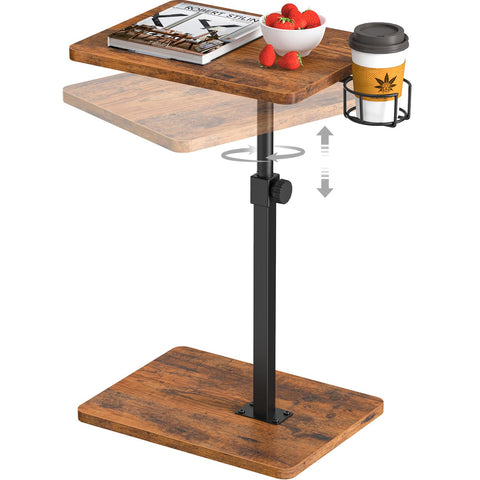 Giikin TV tray table with 360° swivel for flexible couch dining.