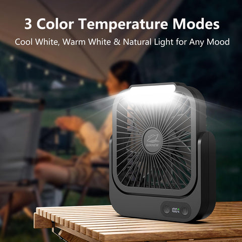 GIIKNEW five-speed cruise fan offers adjustable breeze for comfort.