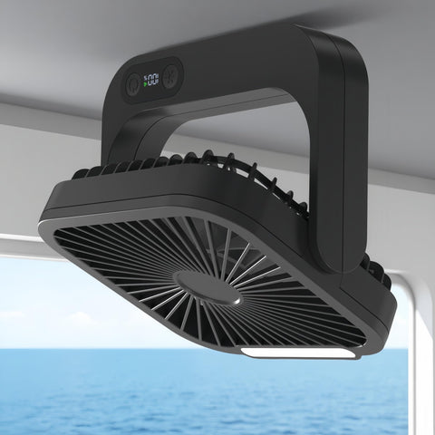 GIIKNEW magnetic cruise fan with night light closeup shows silent cooling and soft illumination.
