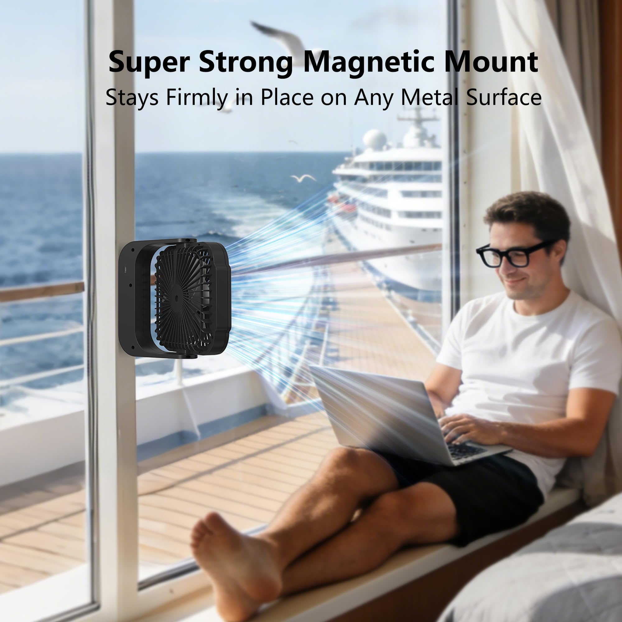 GIIKNEW new upgrade fan mounted on cabin wall for space-saving airflow.