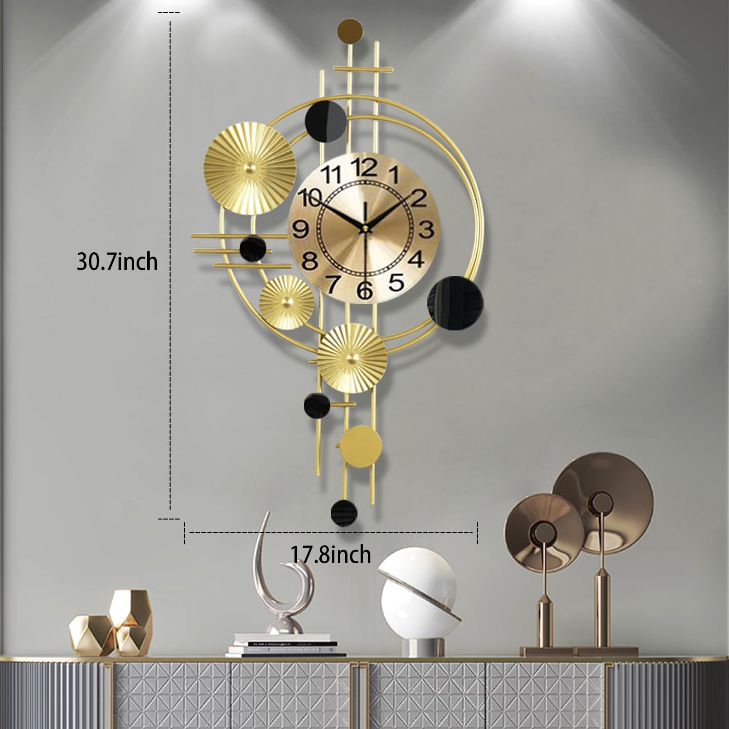 Gilacco modern farmhouse style wall clock complements rustic and contemporary interiors.