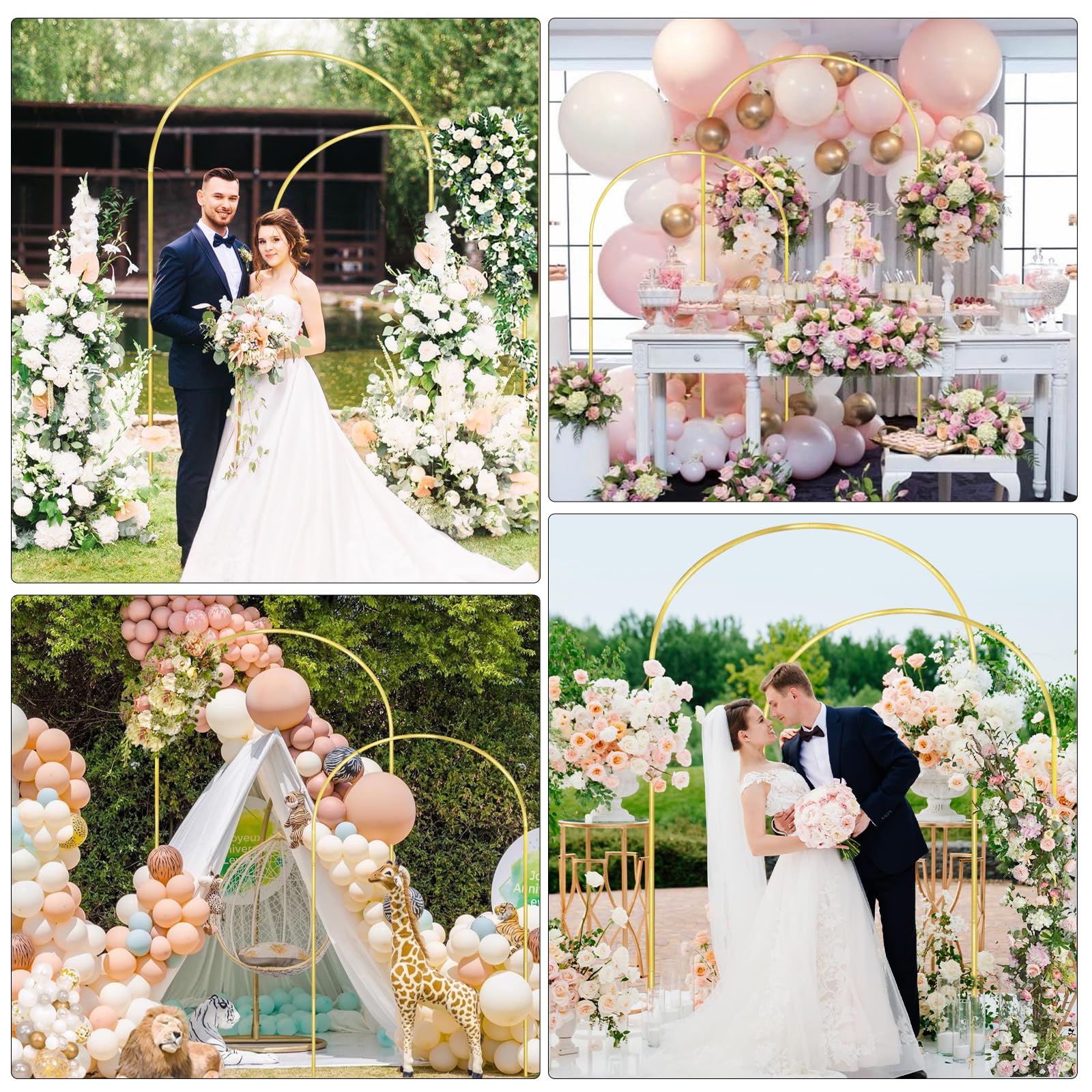 GILPWA decoration ideas with flowers, balloons, and LED lights on the arch stand.