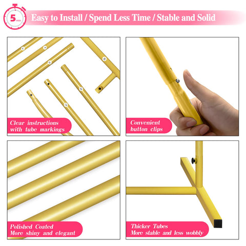 GILPWA wedding arch stand 6.6ft gold, versatile indoor or outdoor decor.