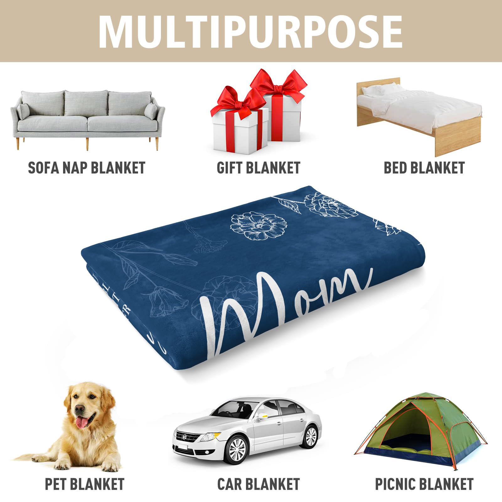 GiltGlimmer mom blanket decorative throw, suits couch or bed décor.