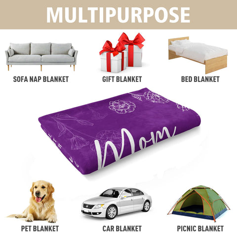 GiltGlimmer mom blanket beside gift box, ideal for gifting.