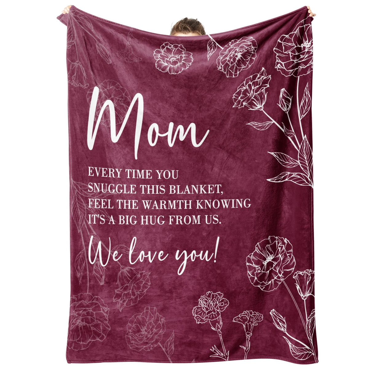 GiltGlimmer mom blanket with heart text offers cozy warmth for cherished moments.
