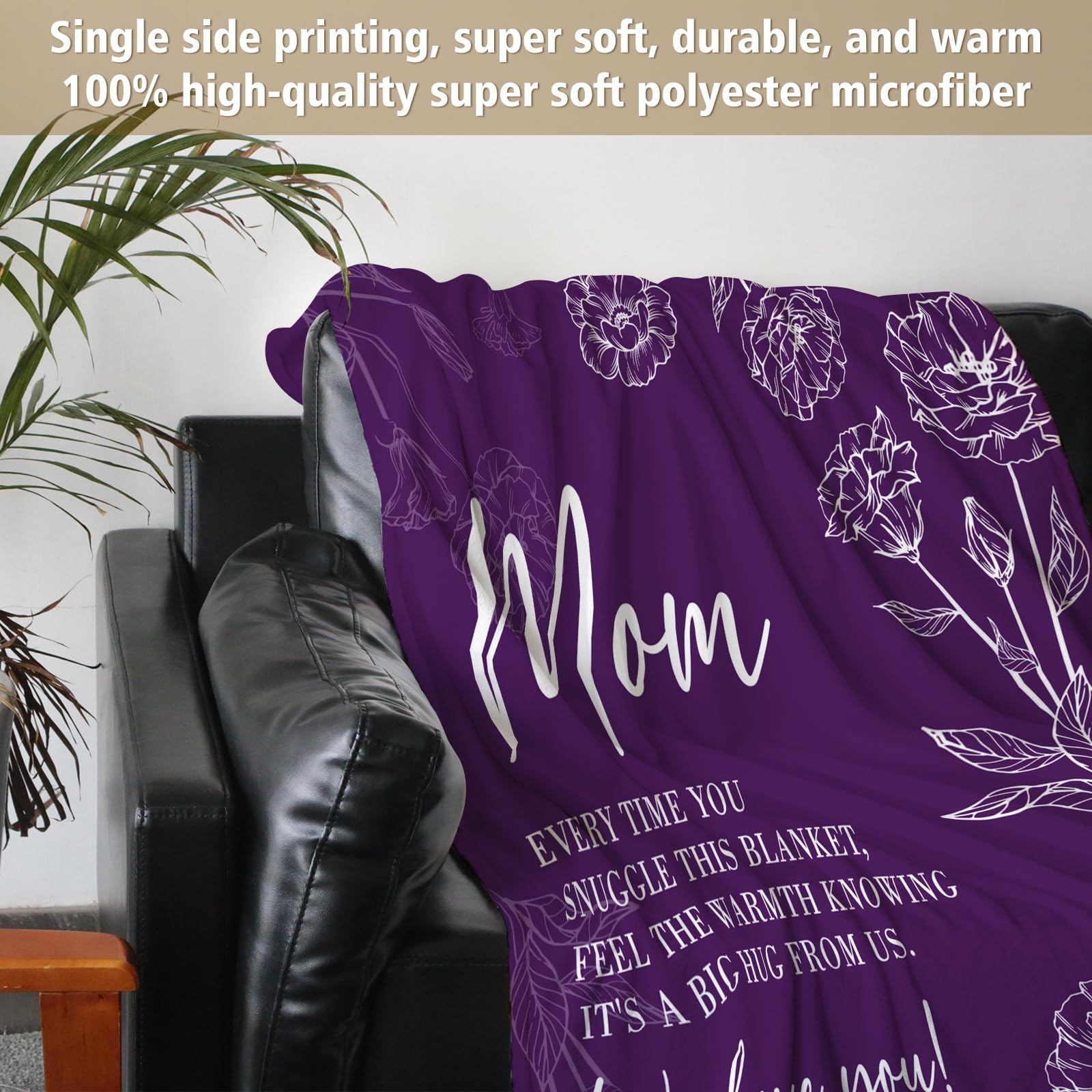 GiltGlimmer mom blanket on sofa highlighting cozy warmth.