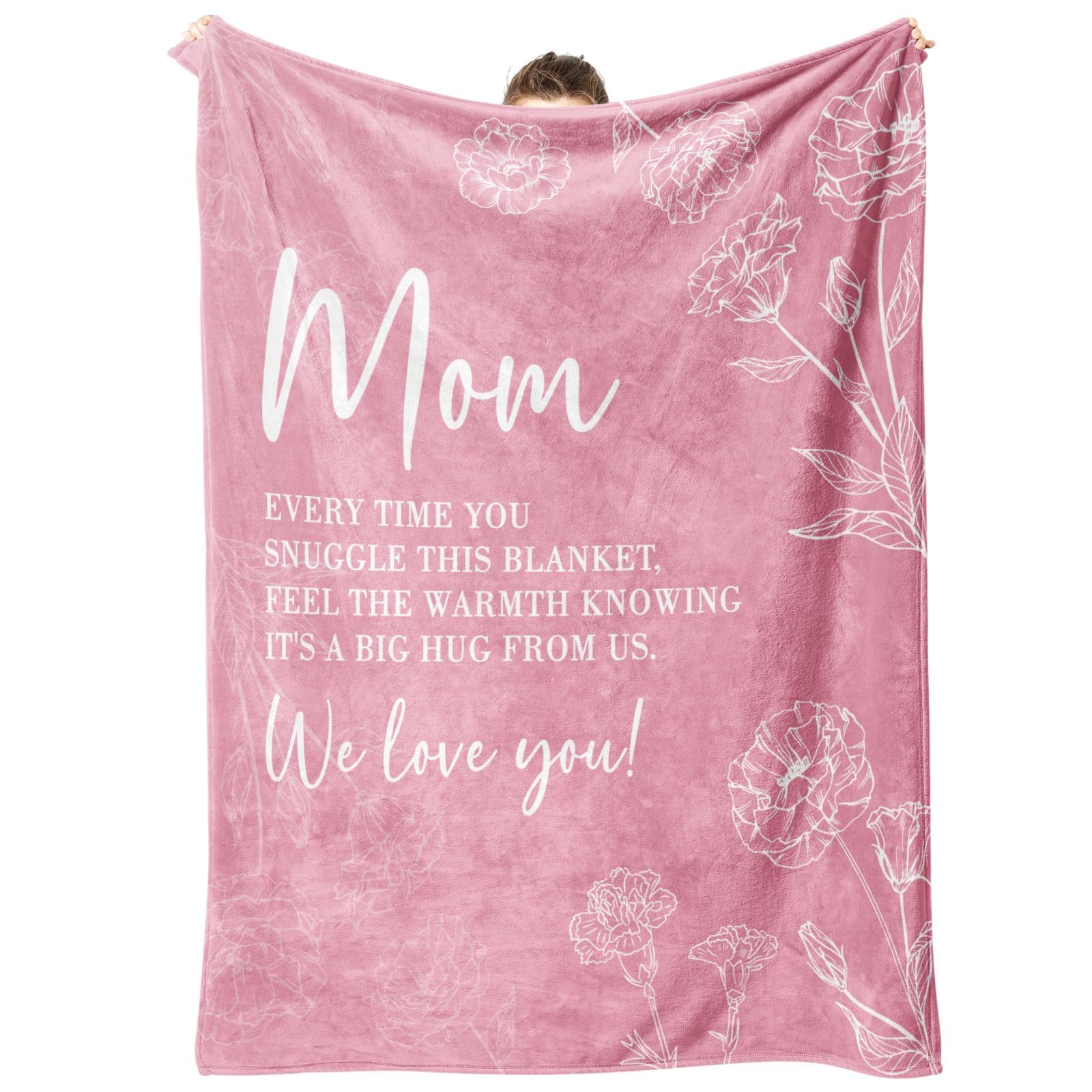 GiltGlimmer mom blanket pink heart text for a warm gift vibe.
