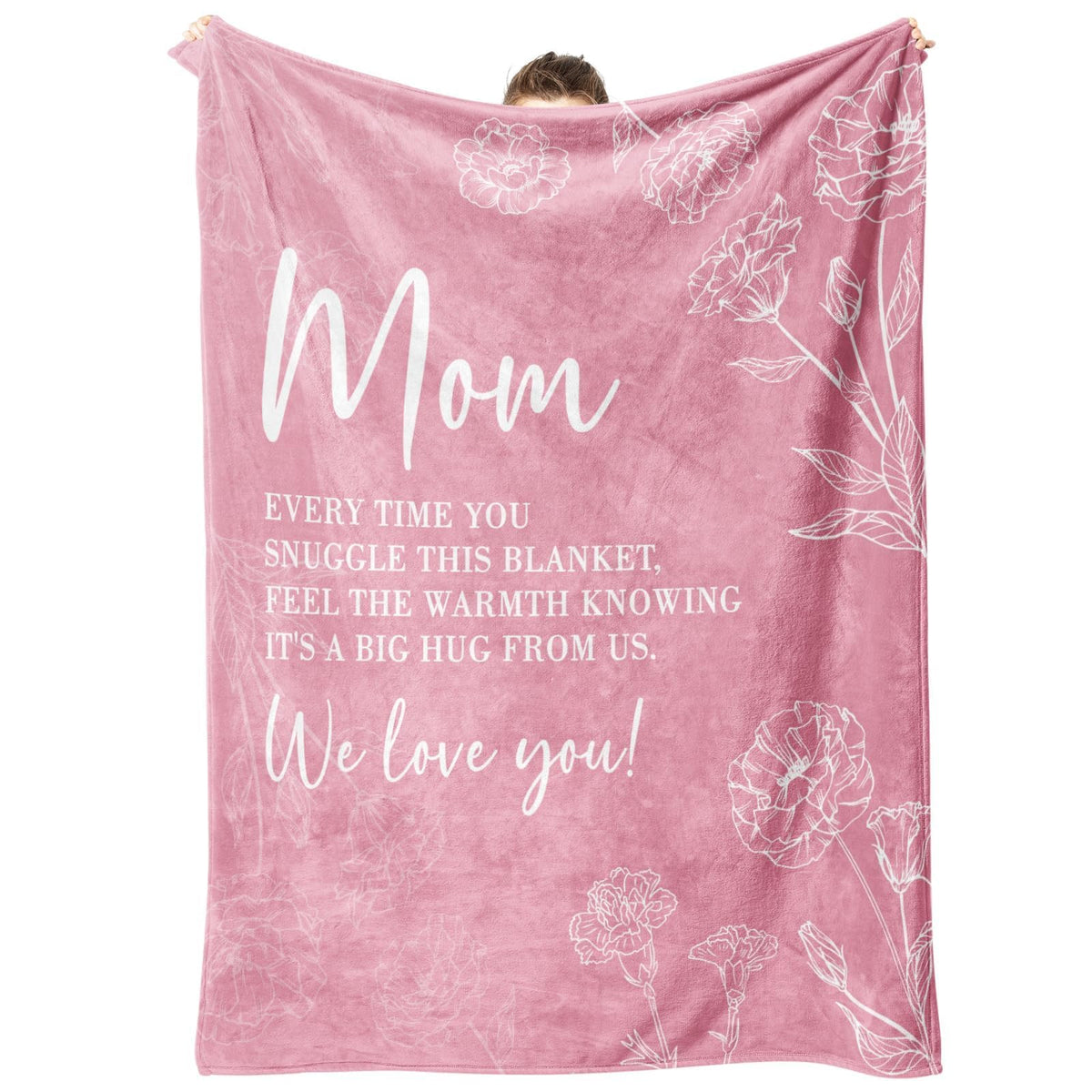 GiltGlimmer mom blanket pink heart text for a warm gift vibe.