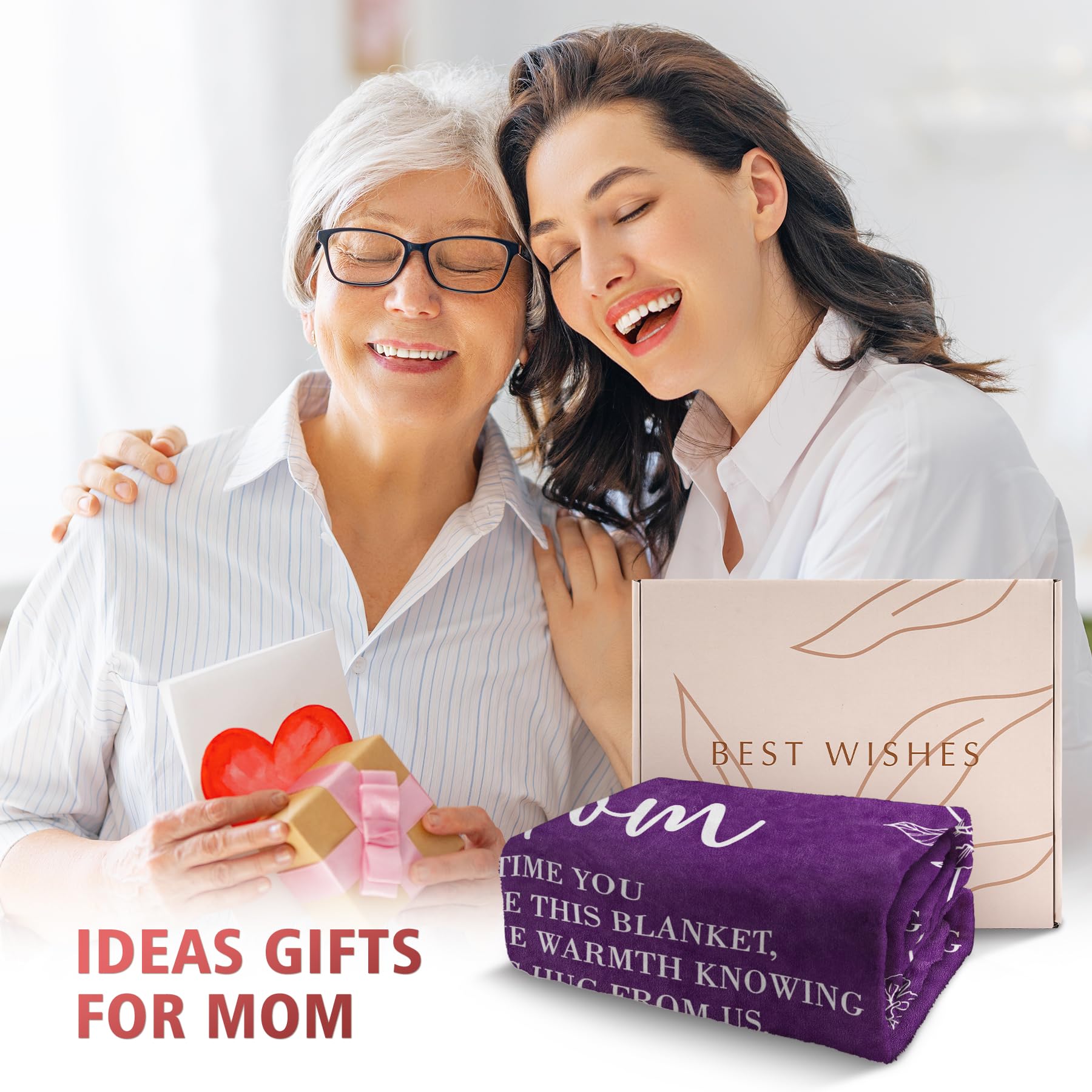GiltGlimmer mom blanket purple color shown in living room decor.