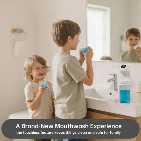GIMUBABA included cups and holders simplify family mouthwash routines.