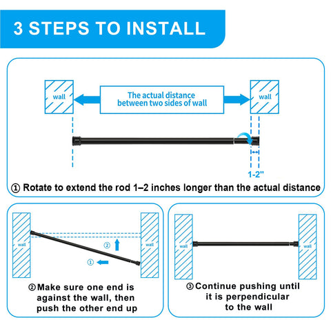 Ginbel Direct no drill installation on smooth or rough walls.