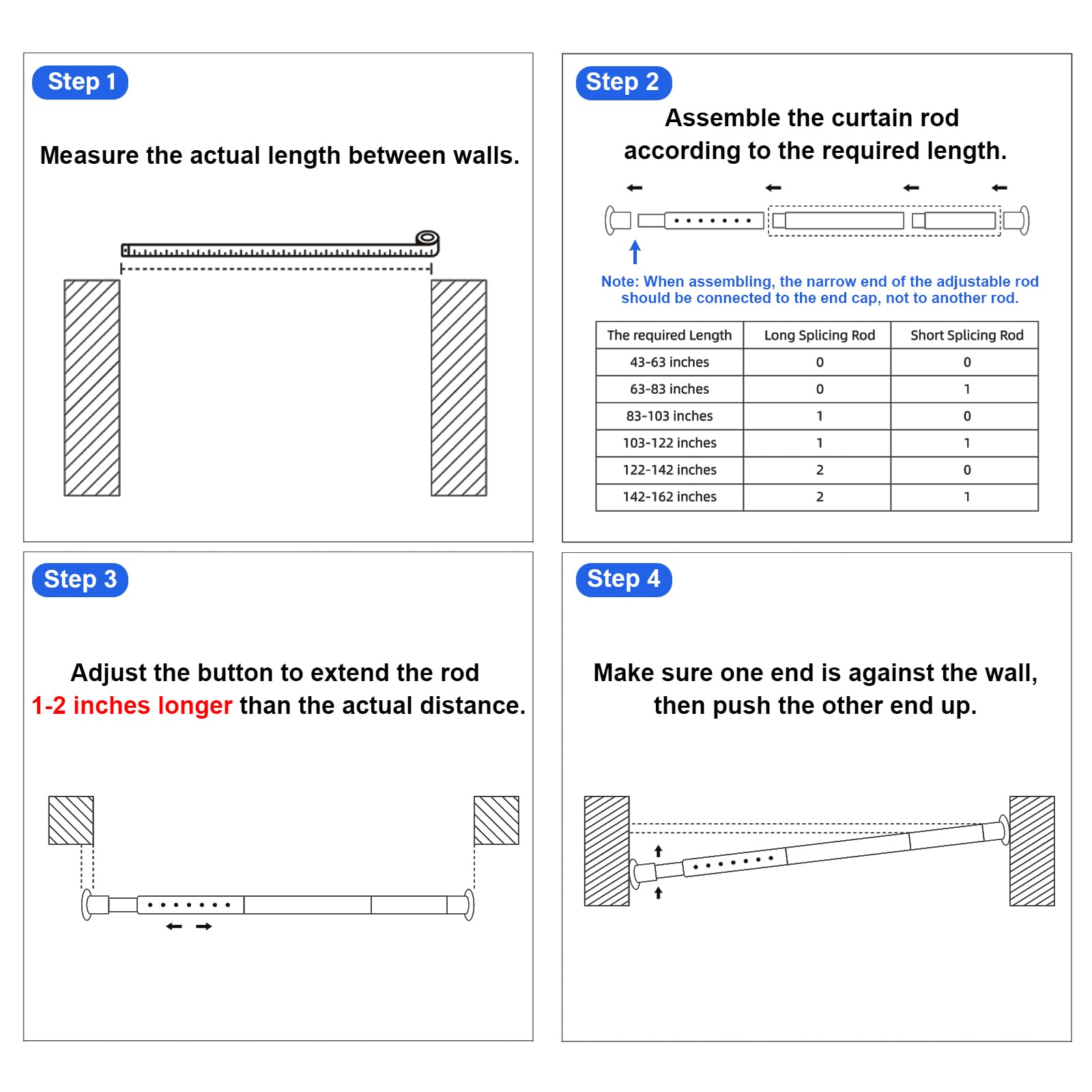 Ginbel Direct tension rod suitable for indoor and outdoor use