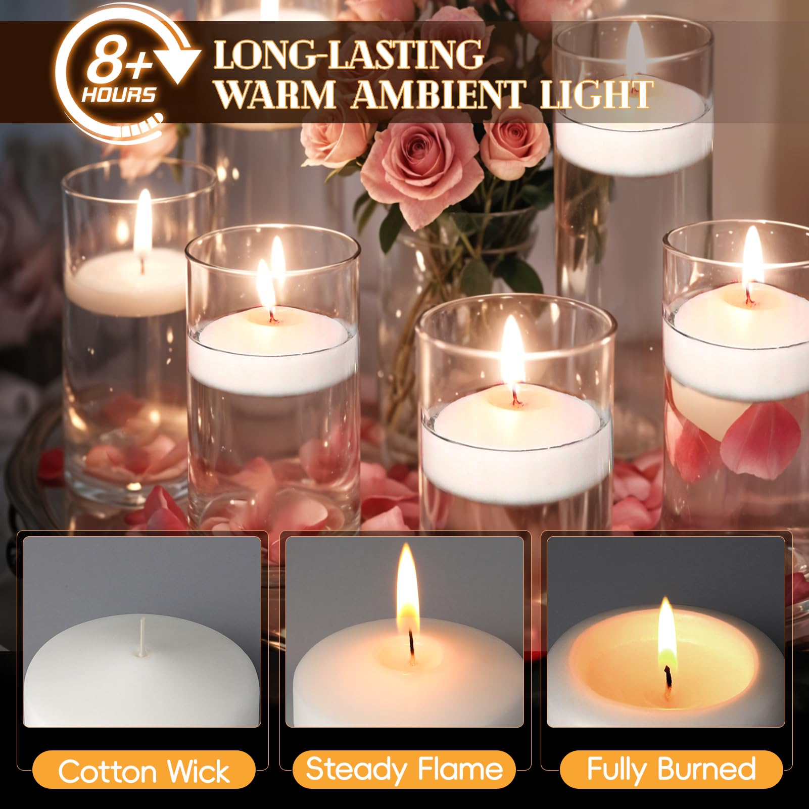 GINITIRI floating candles in water for elegant centerpieces