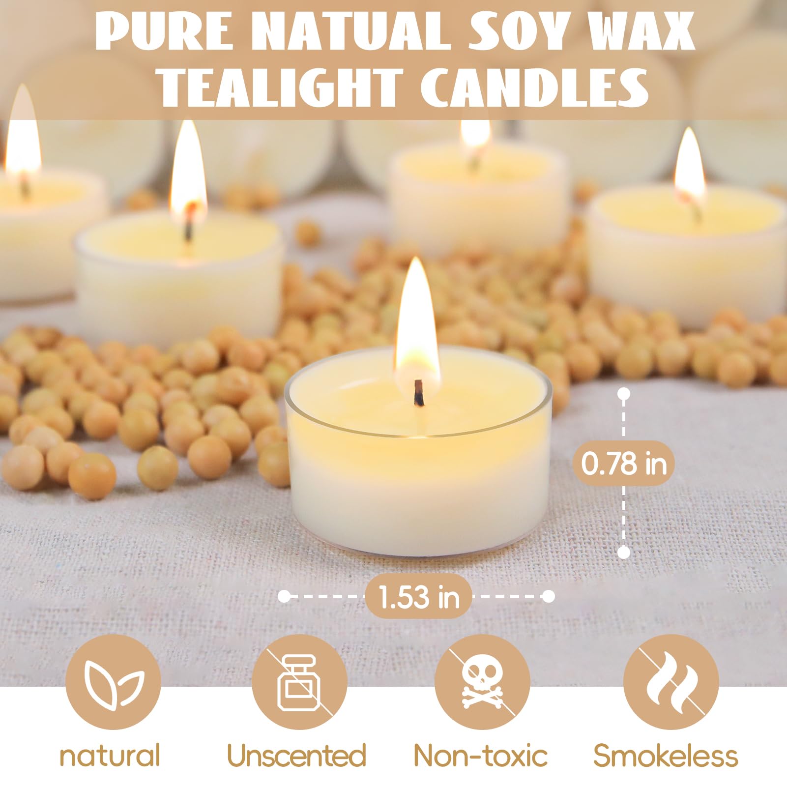 Ginitiri soy tealight in a clear cup design enhances decor with subtle glow.