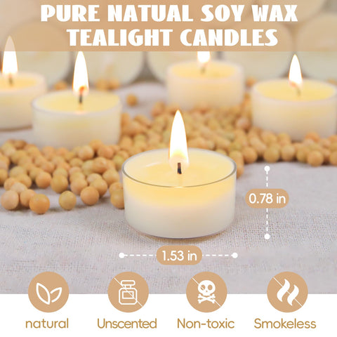 Ginitiri soy tealight in a clear cup design enhances decor with subtle glow.