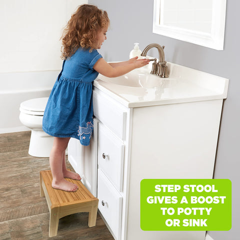 Ginsey Growing Up Green stool is lightweight and easy for kids to carry.