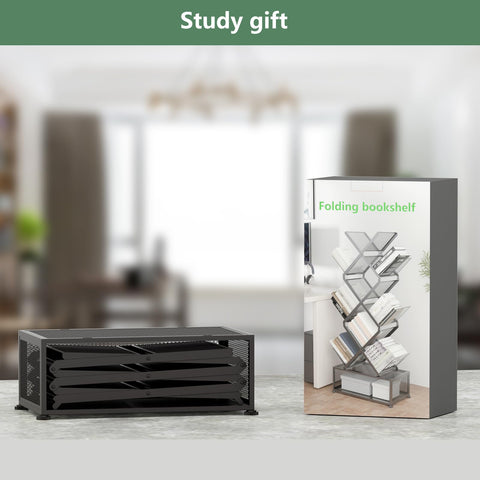 Gintan space-saving design helps keep desks neat for study, black