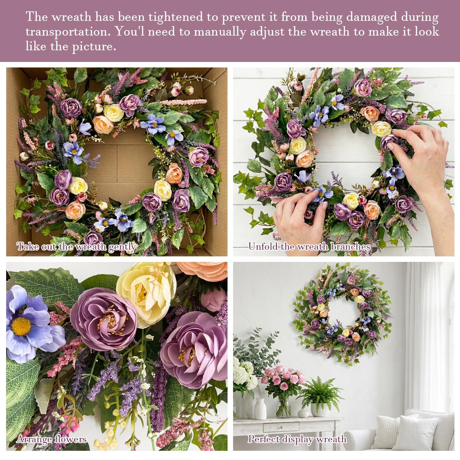 GinzeTop rich botanical texture with silk petals for premium farmhouse appeal