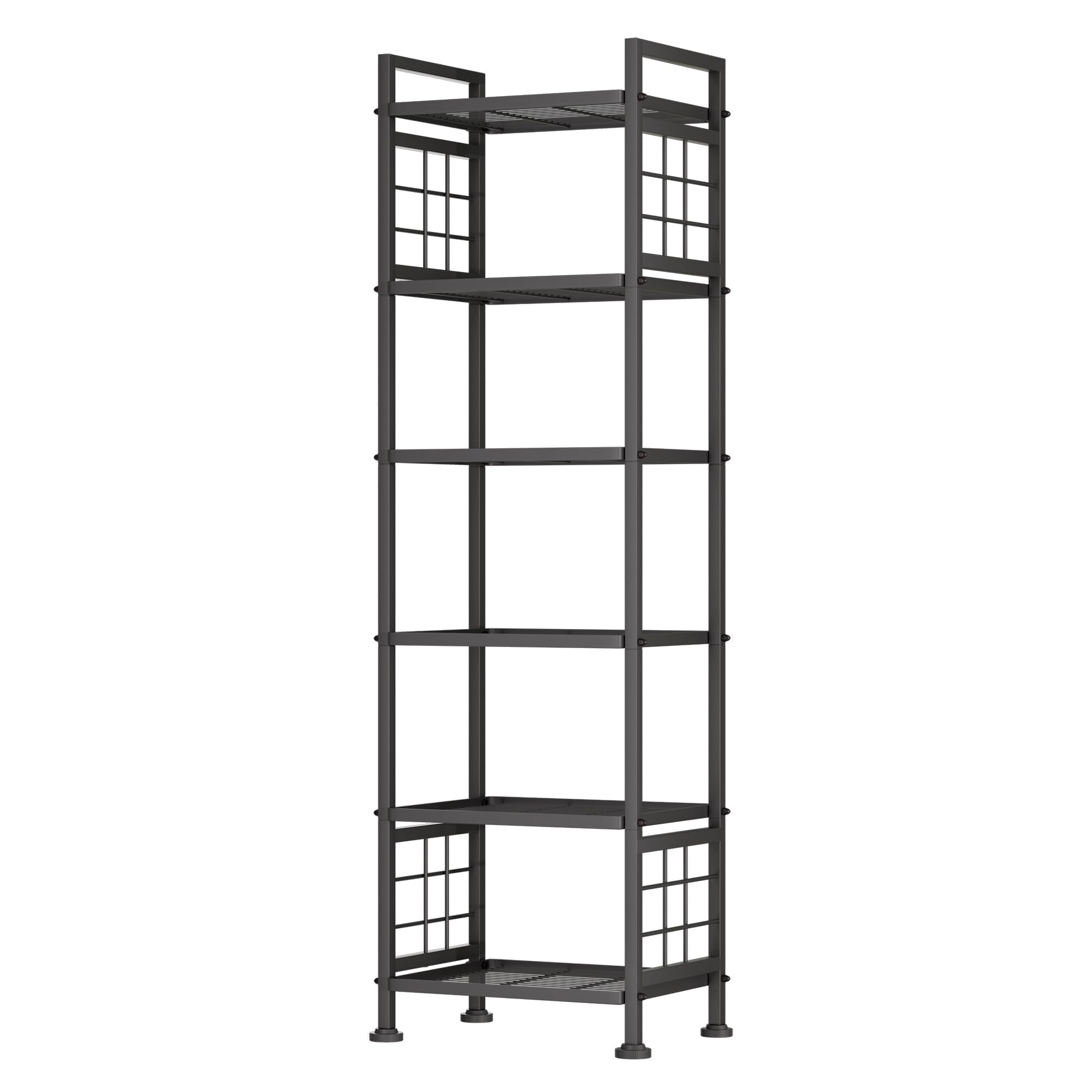 GIOTORENT 6-wire shelf side view highlights sturdy steel frame for bathroom storage